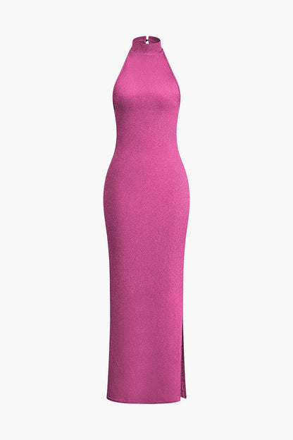 Luisa Damen Rückenfreies Abendkleid Glänzend