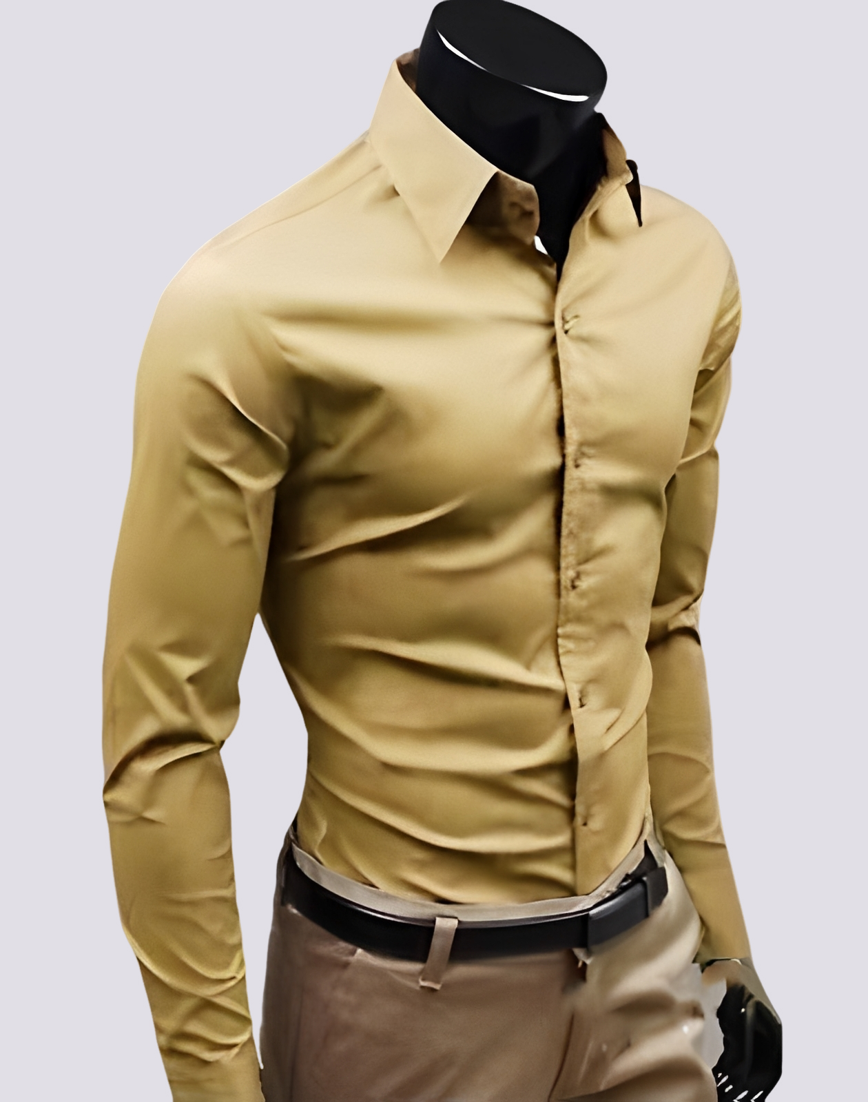Herren Langarmhemd Elegantes Design Weiß