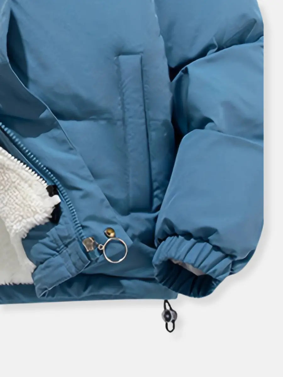 Damen Winterjacke Gefüttert Mit Kapuze Wärmeschutz