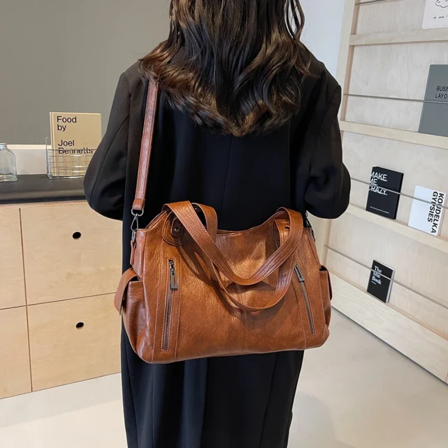 Damen Große Handtasche Leder Mit Schultergurt