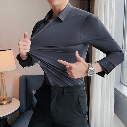 Benjamin Herren Business Hemd Slim Fit Langarm Stretch