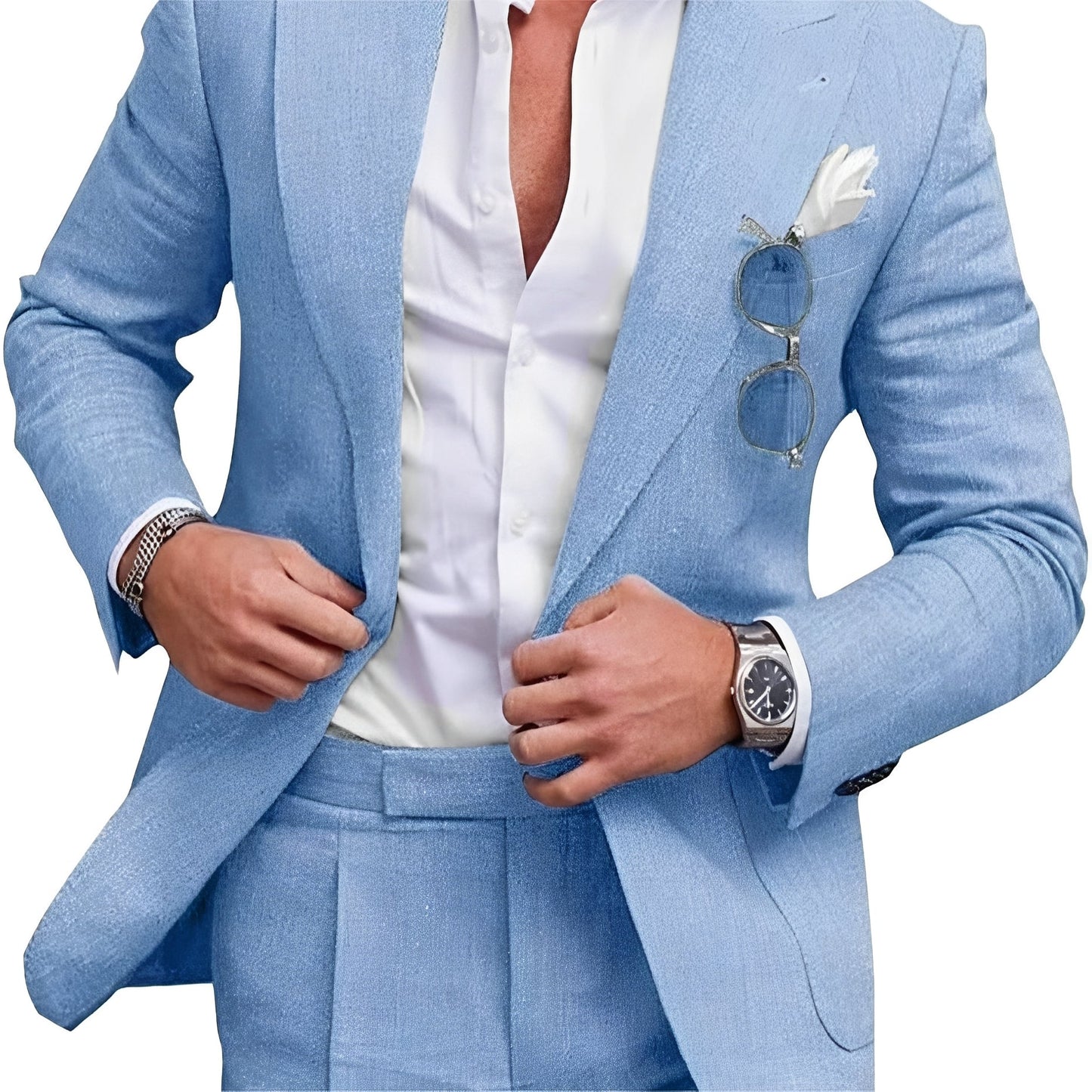Herren Zweiteiler Ein-Knopf-Anzug Elegant