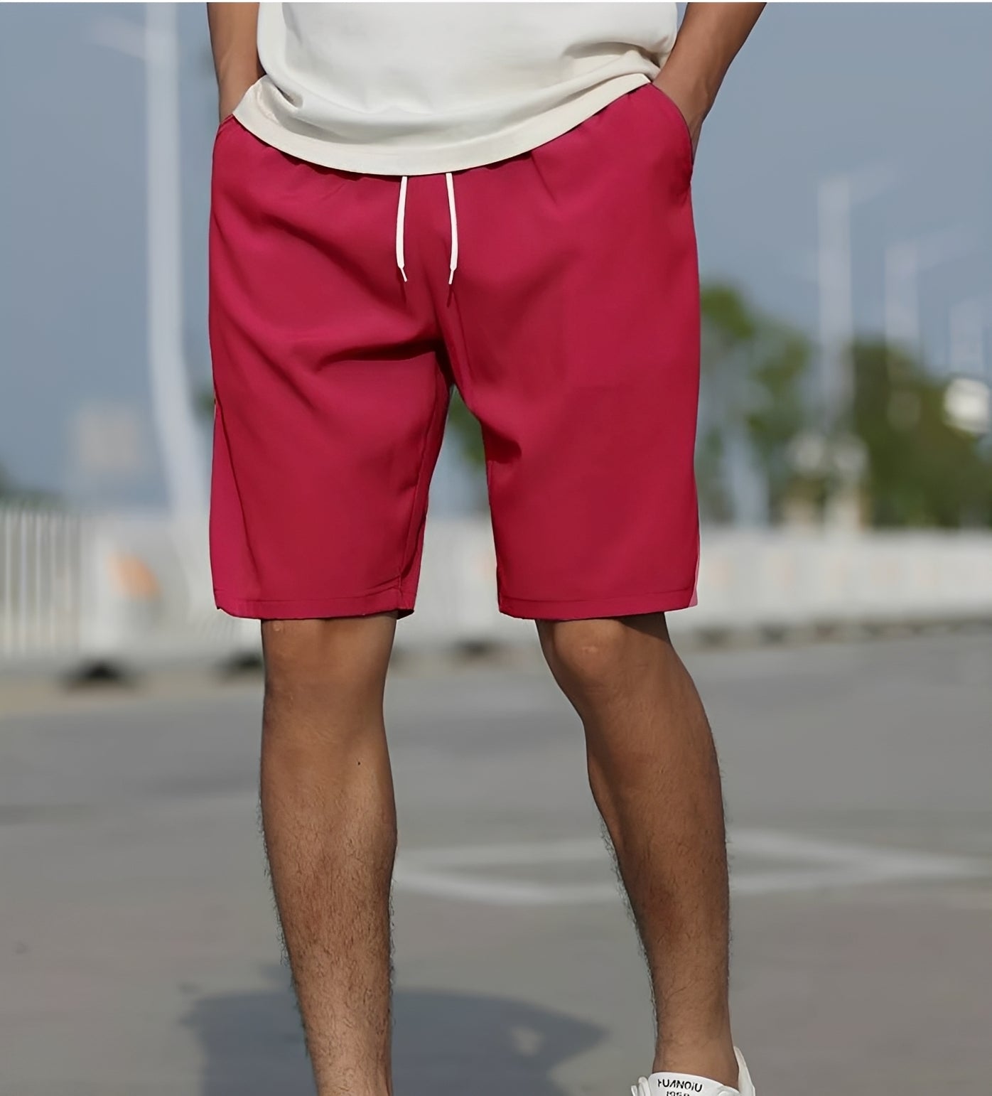 Herren Shorts Komfort Kordelzug Beige