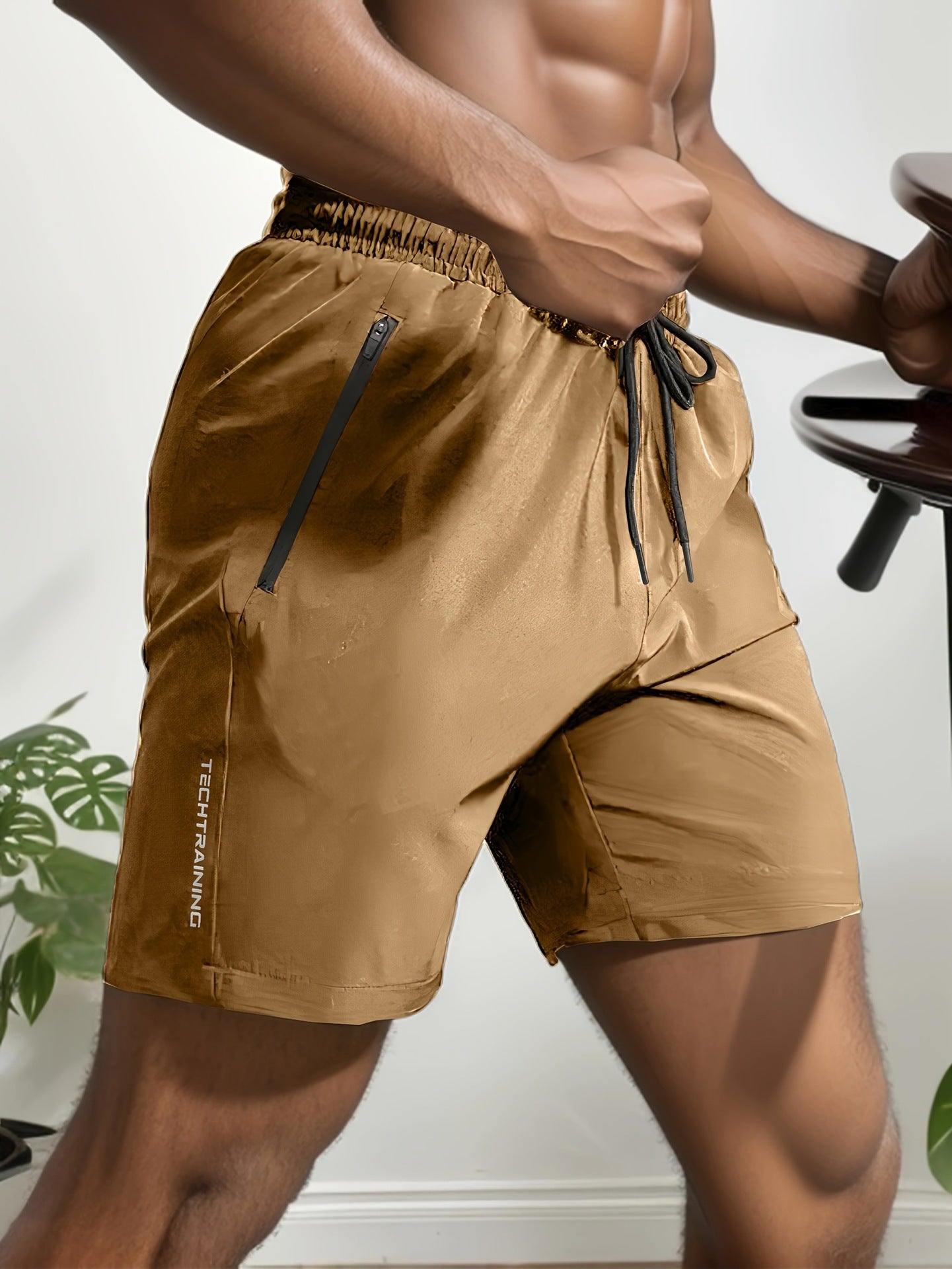 Herren Sportshorts Leicht Schnelltrocknend Schwarz - Norvielle