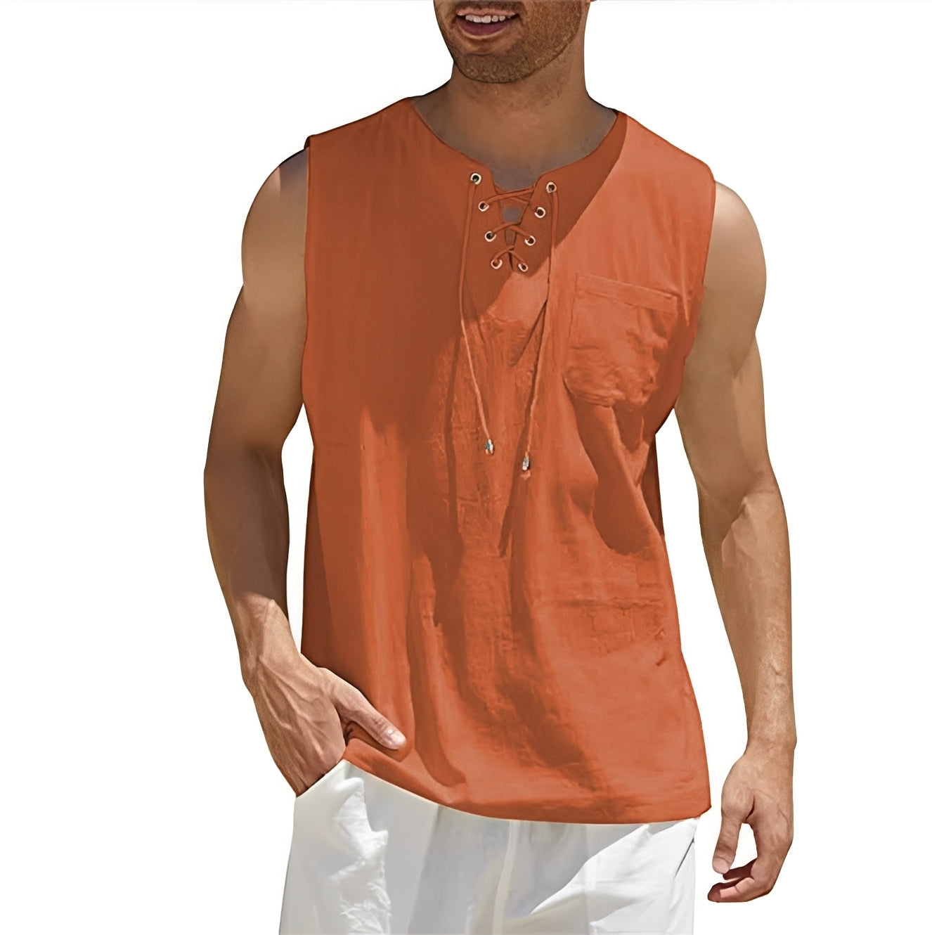 Herren Tanktop Ärmellos Baumwolle
