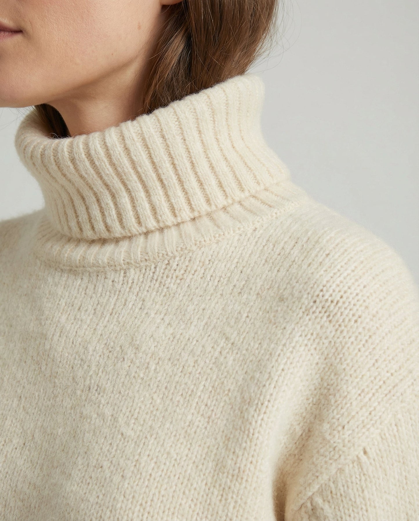 Damen Cashmere Rollkragenpullover Warm Beige