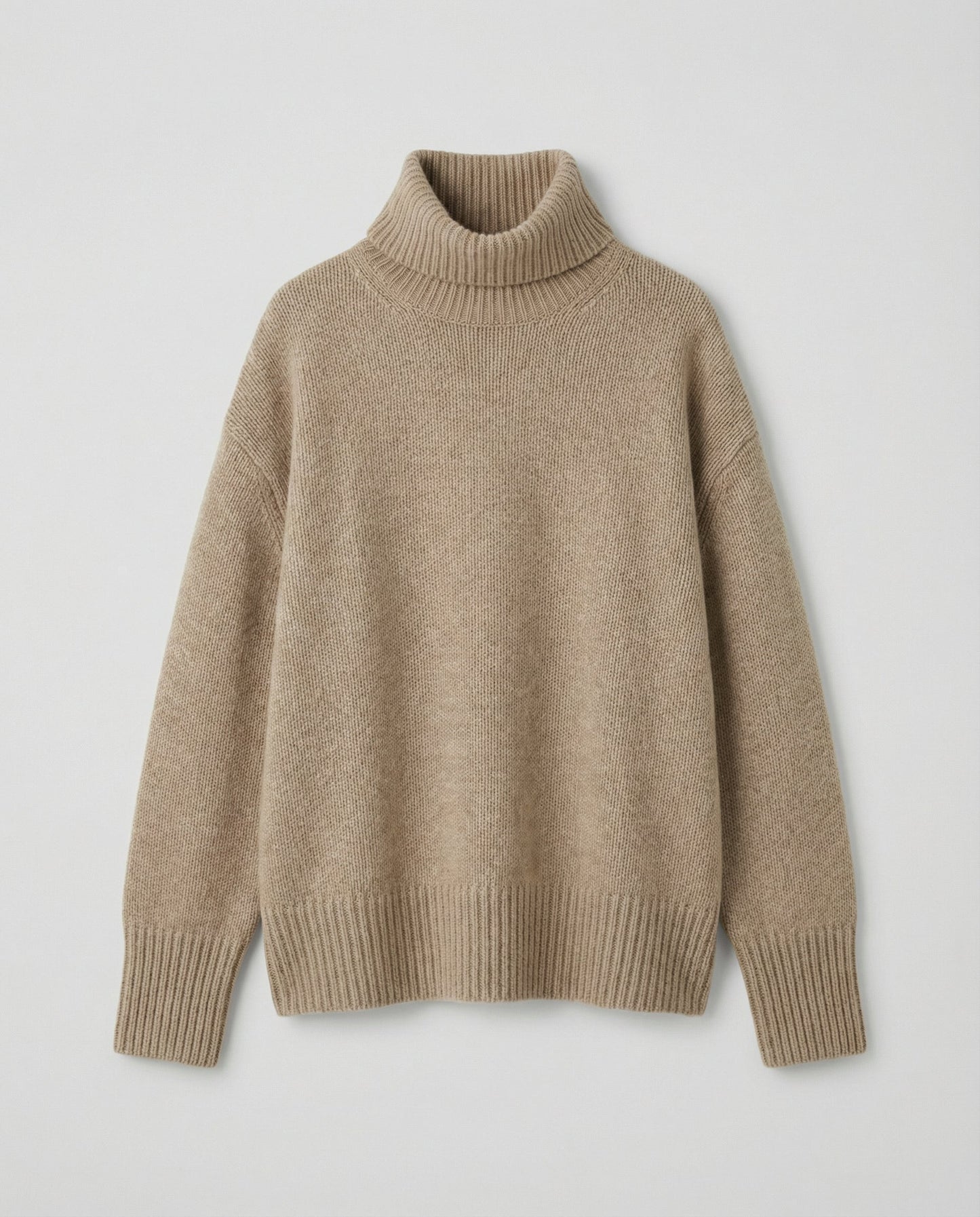 Damen Cashmere Rollkragenpullover Warm Beige