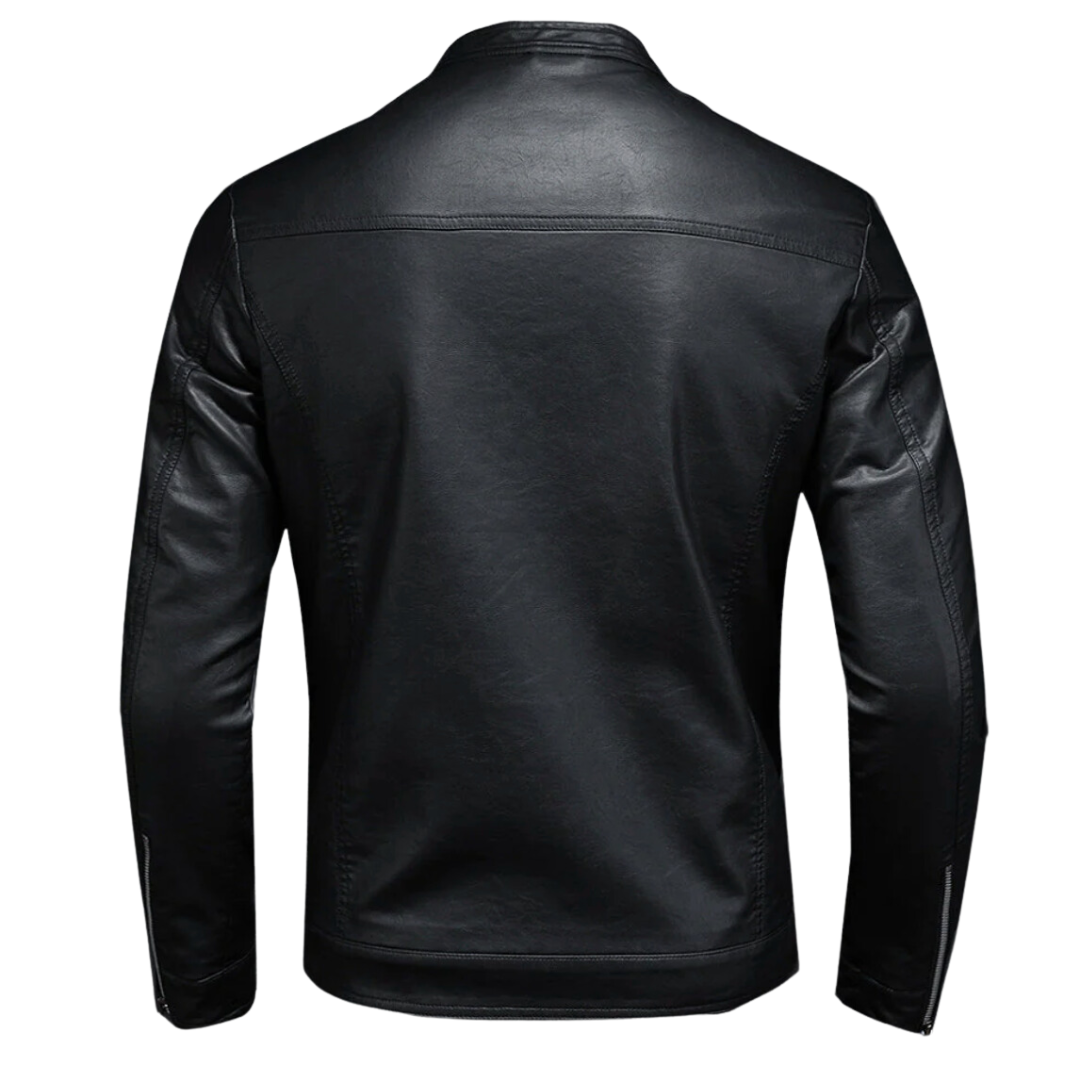 Männer Leder Bikerjacke Schwarz - Norvielle