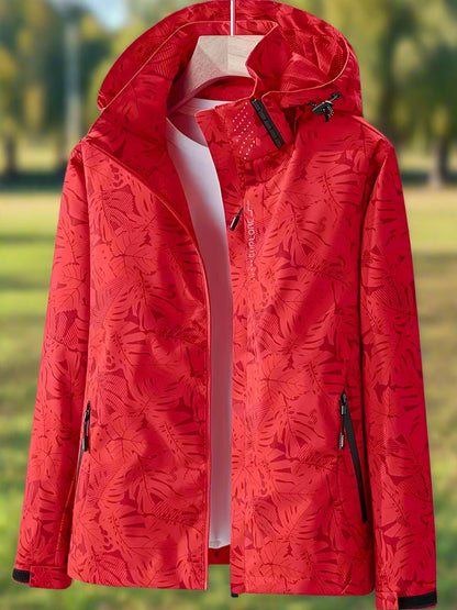 Damen Freizeitjacke Wasserabweisend Blattmuster