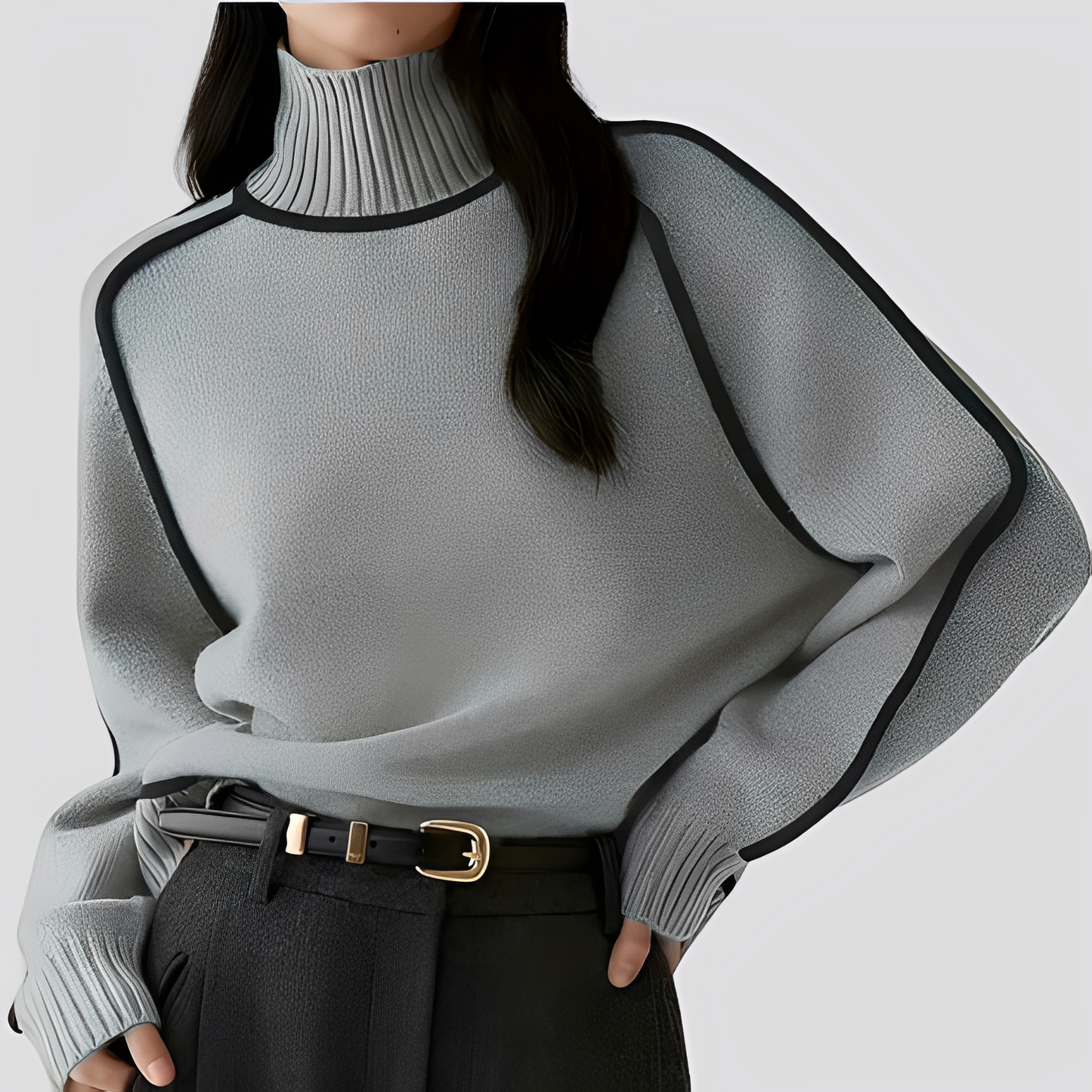 Damen Rollkragenpullover Entspannter Look