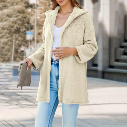Adina Damen Teddyjacke Kapuze Locker Passform