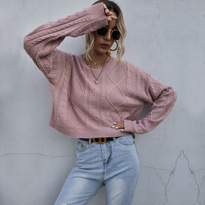 Damen Strickpullover Oversized Zopfmuster Norvielle