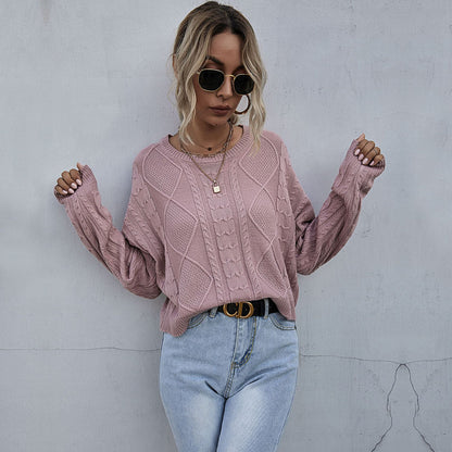 Damen Strickpullover Oversized Zopfmuster Norvielle