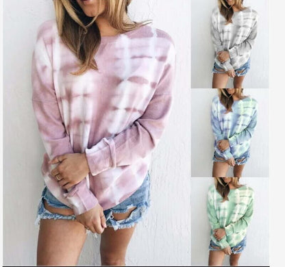 Damen Sweatshirt Langärmelig Batikmuster - Norvielle