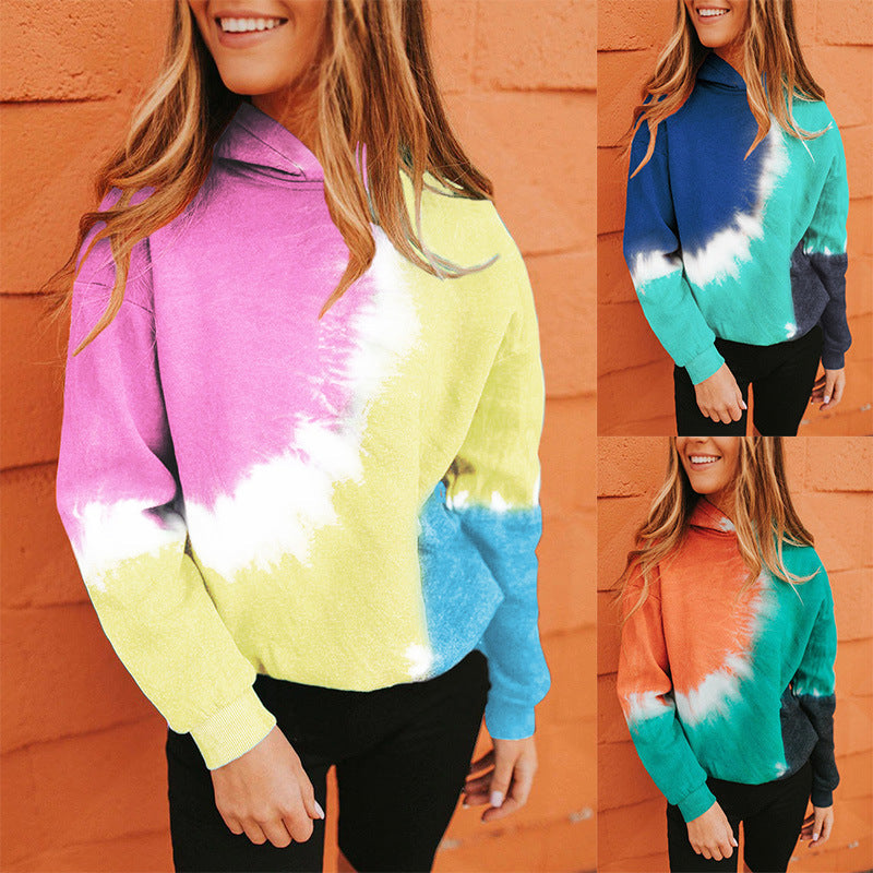Damen Oversized Kapuzenpullover Batikdesign - Norvielle