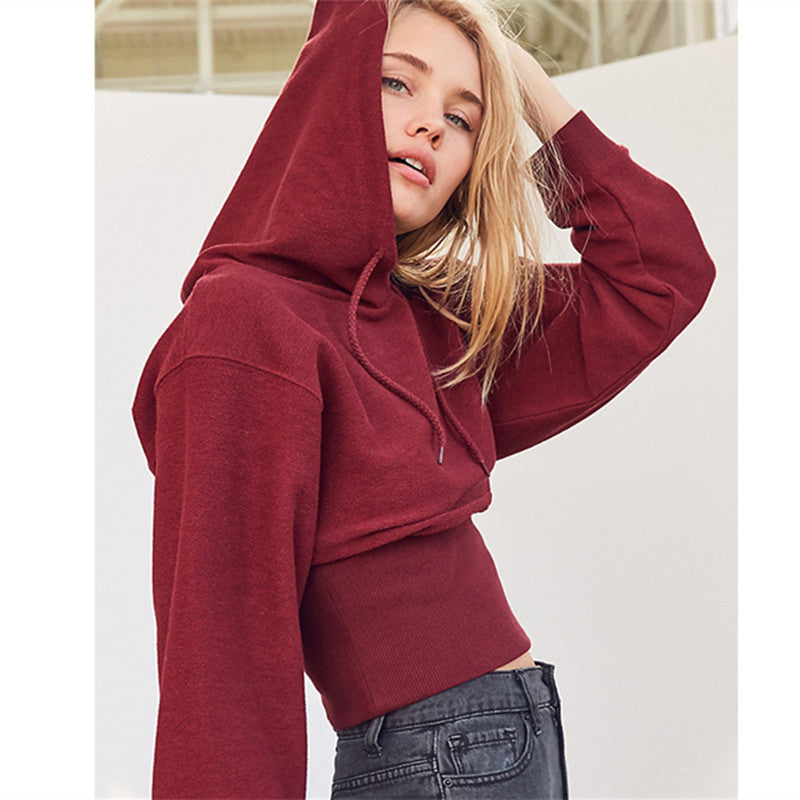 Damen Cropped Kapuzenpullover Norvielle - Norvielle
