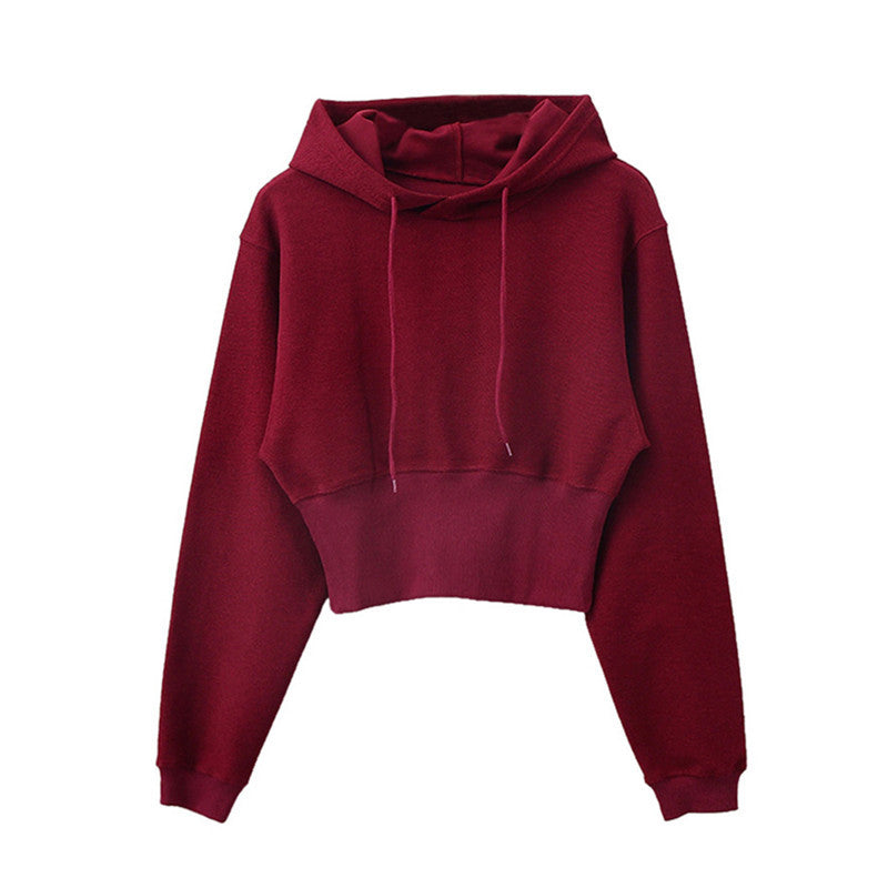 Damen Cropped Kapuzenpullover Norvielle