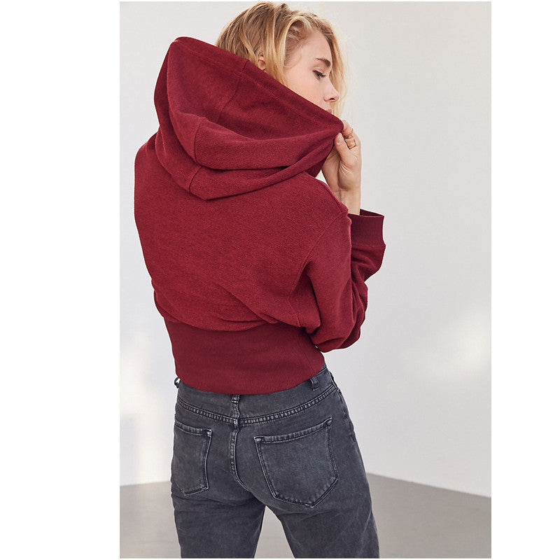 Damen Cropped Kapuzenpullover Norvielle