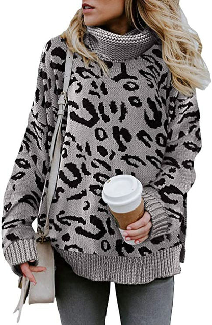Damen Pullover Leopardenmuster Norvielle