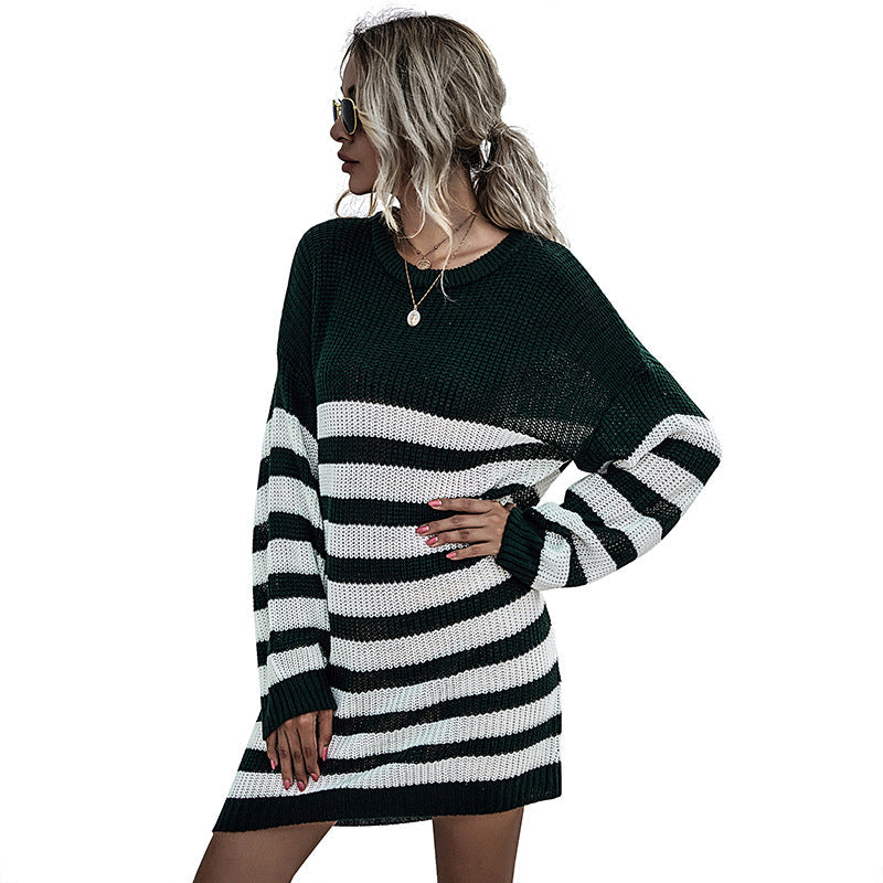 Damen Strickkleid Streifenlook Norvielle