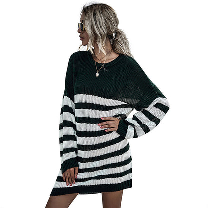 Damen Strickkleid Streifenlook Norvielle