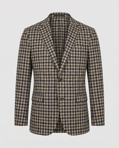 Herren Karierter Blazer Sportlich Eleganter Blazer