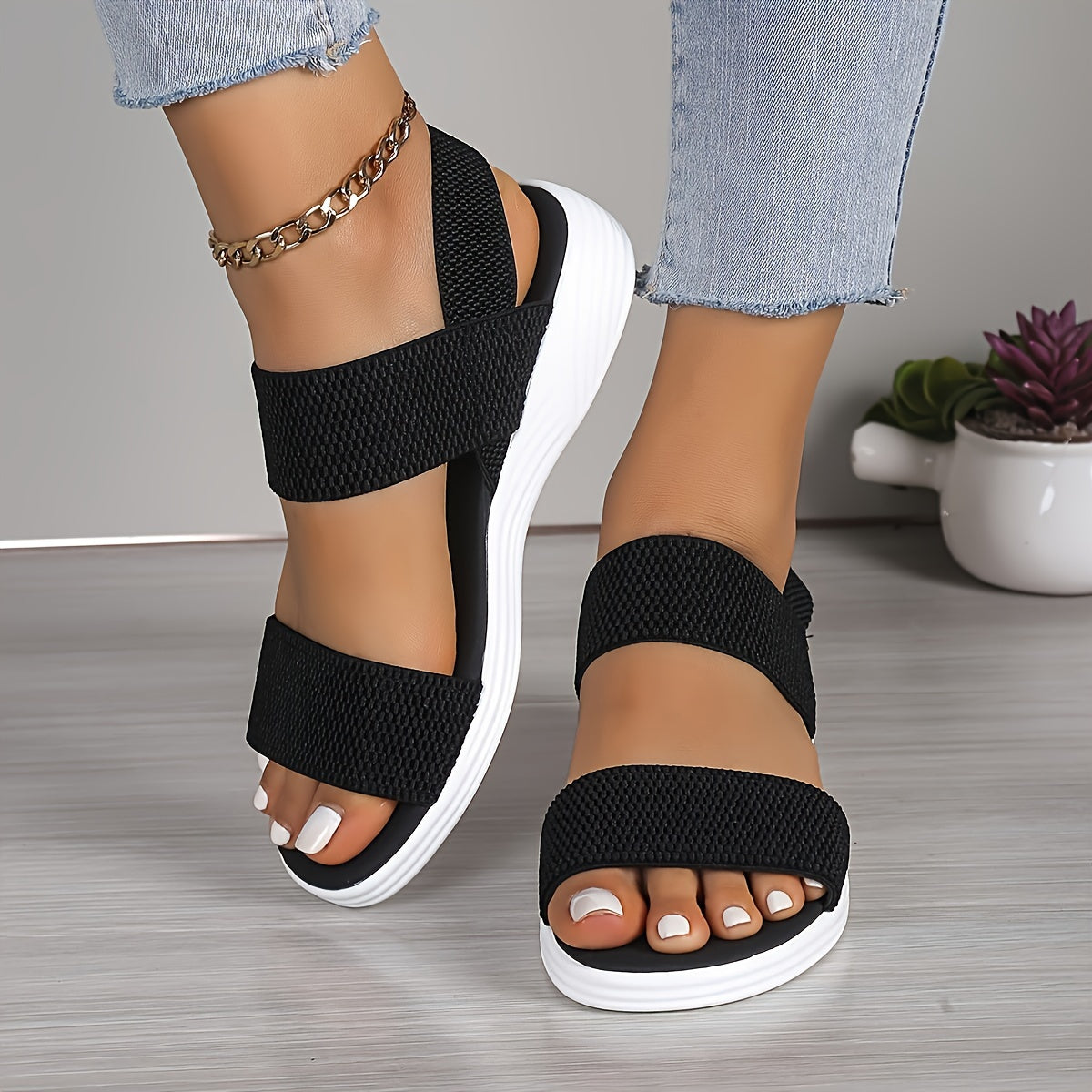 Norvielle Damen Leichte Stretch Sandalen