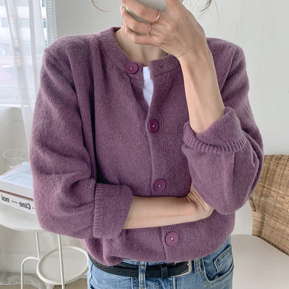 Damen Strickjacke Weich Norvielle Dekorative Knöpfe - Norvielle