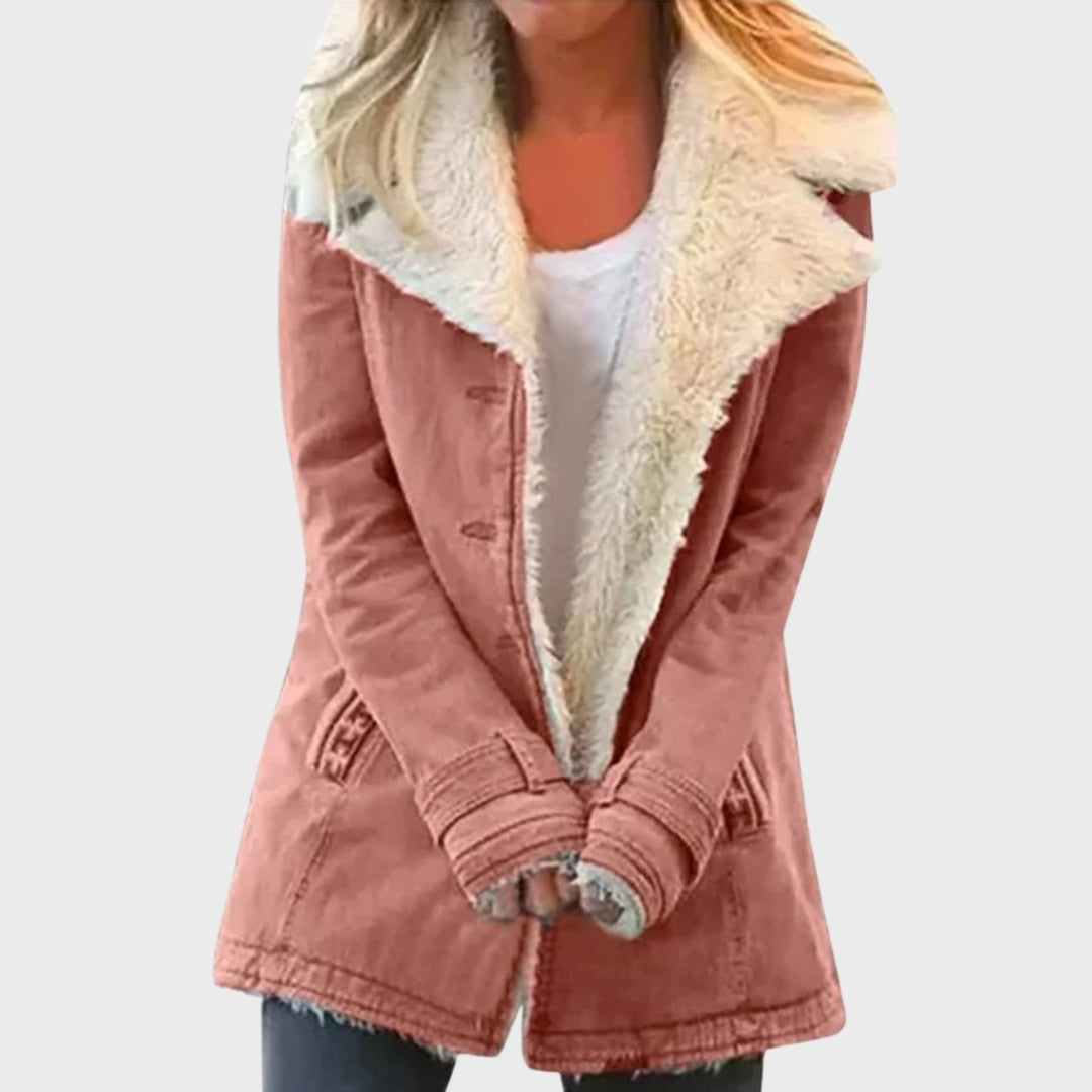 Norvielle Damen Parka Mantel Faux-Lammfell-Fütterung