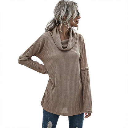 Damen Pullover Weiter Kragen Strukturiert Norvielle
