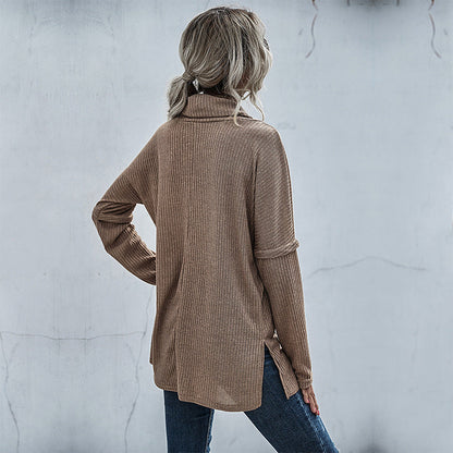 Damen Pullover Weiter Kragen Strukturiert Norvielle