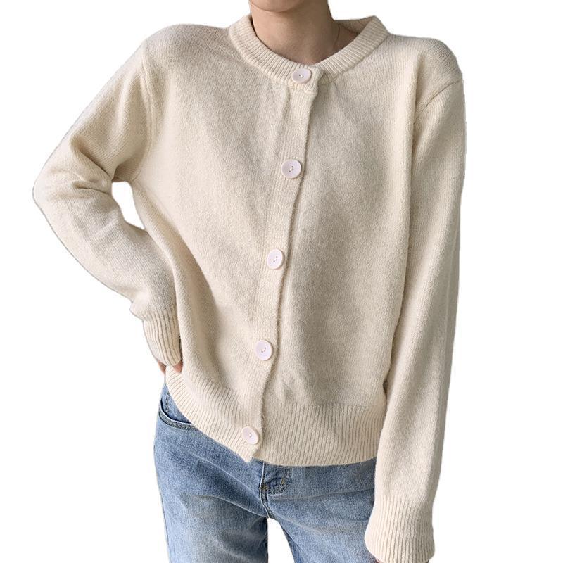 Damen Strickjacke Weich Norvielle Dekorative Knöpfe
