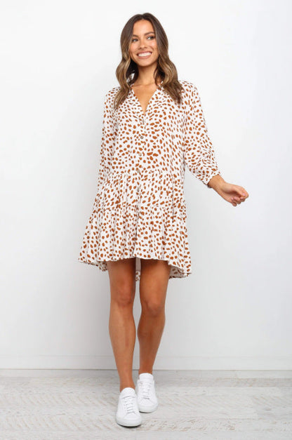 Damen Blusenkleid Voluminöser Rock Florales Muster Norvielle