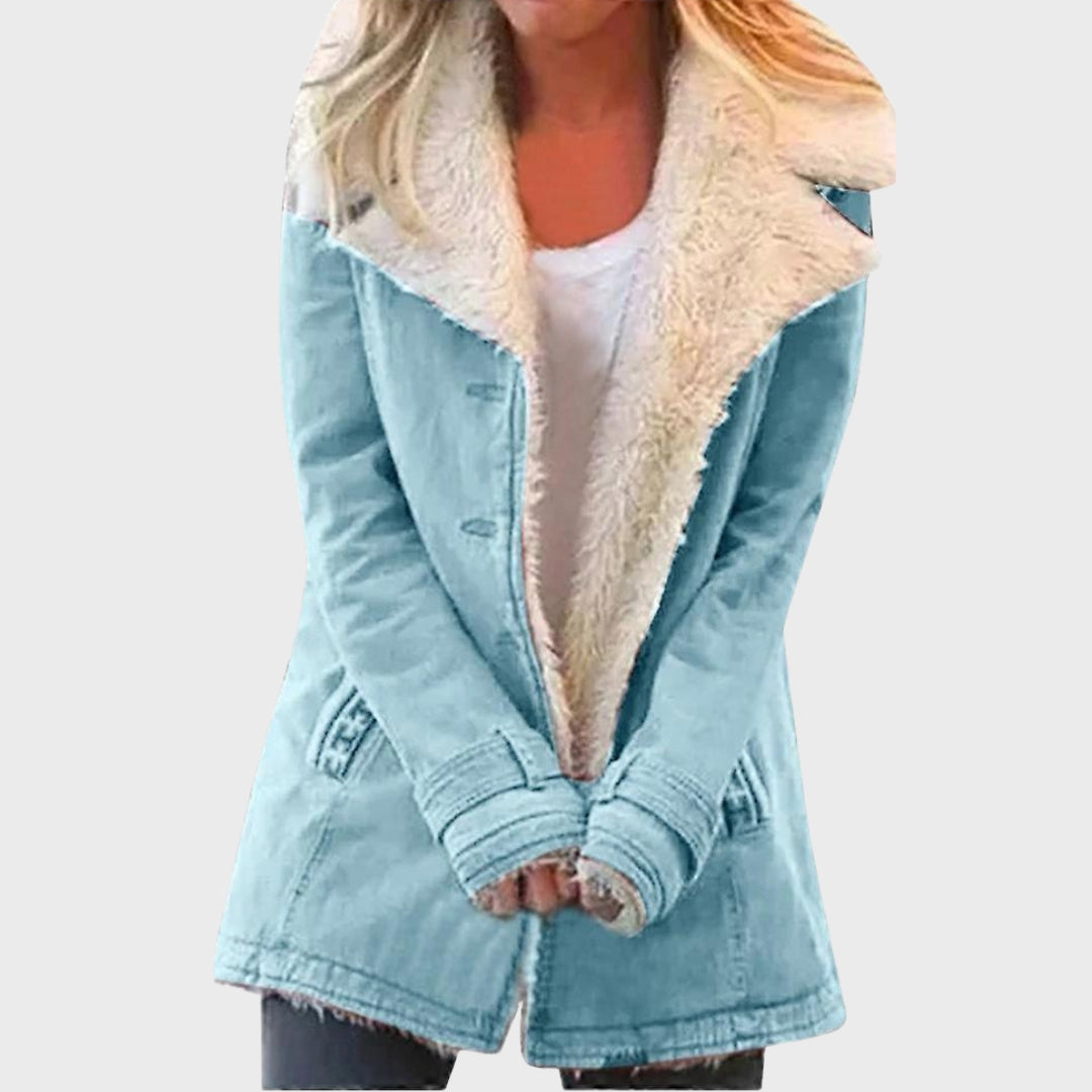 Norvielle Damen Parka Mantel Faux-Lammfell-Fütterung