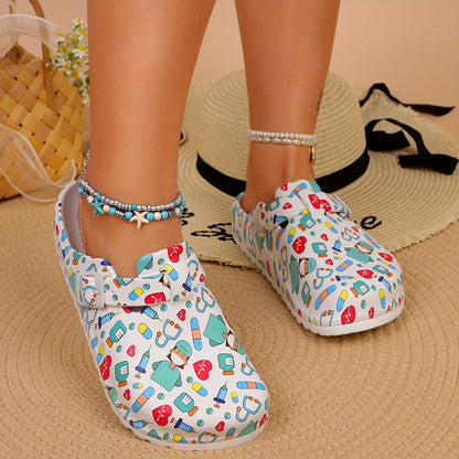 Norvielle Damen Clogs Atmungsaktives Material Rutschfest Leicht - Norvielle