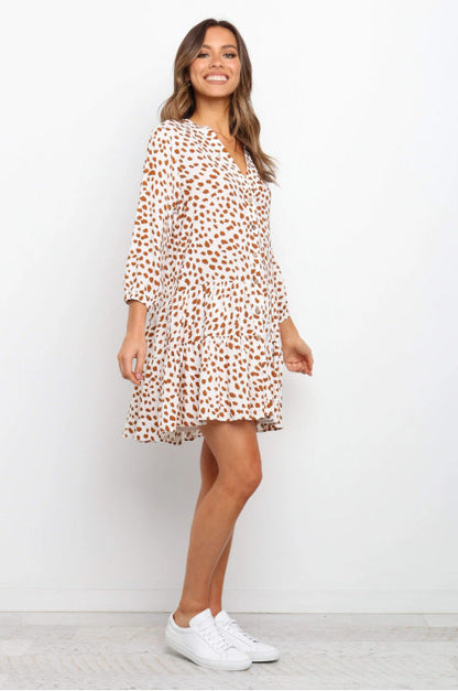 Damen Blusenkleid Voluminöser Rock Florales Muster Norvielle