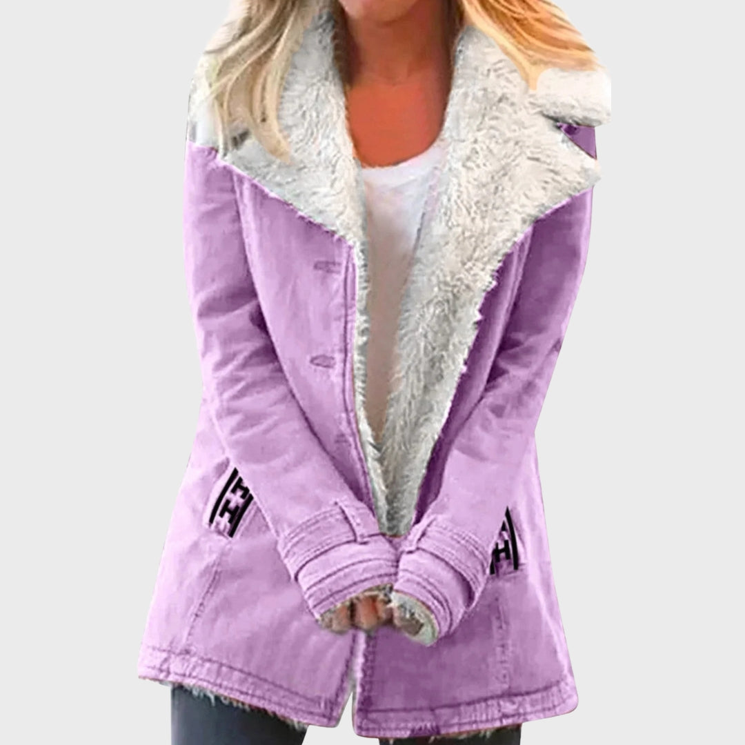 Norvielle Damen Parka Mantel Faux-Lammfell-Fütterung