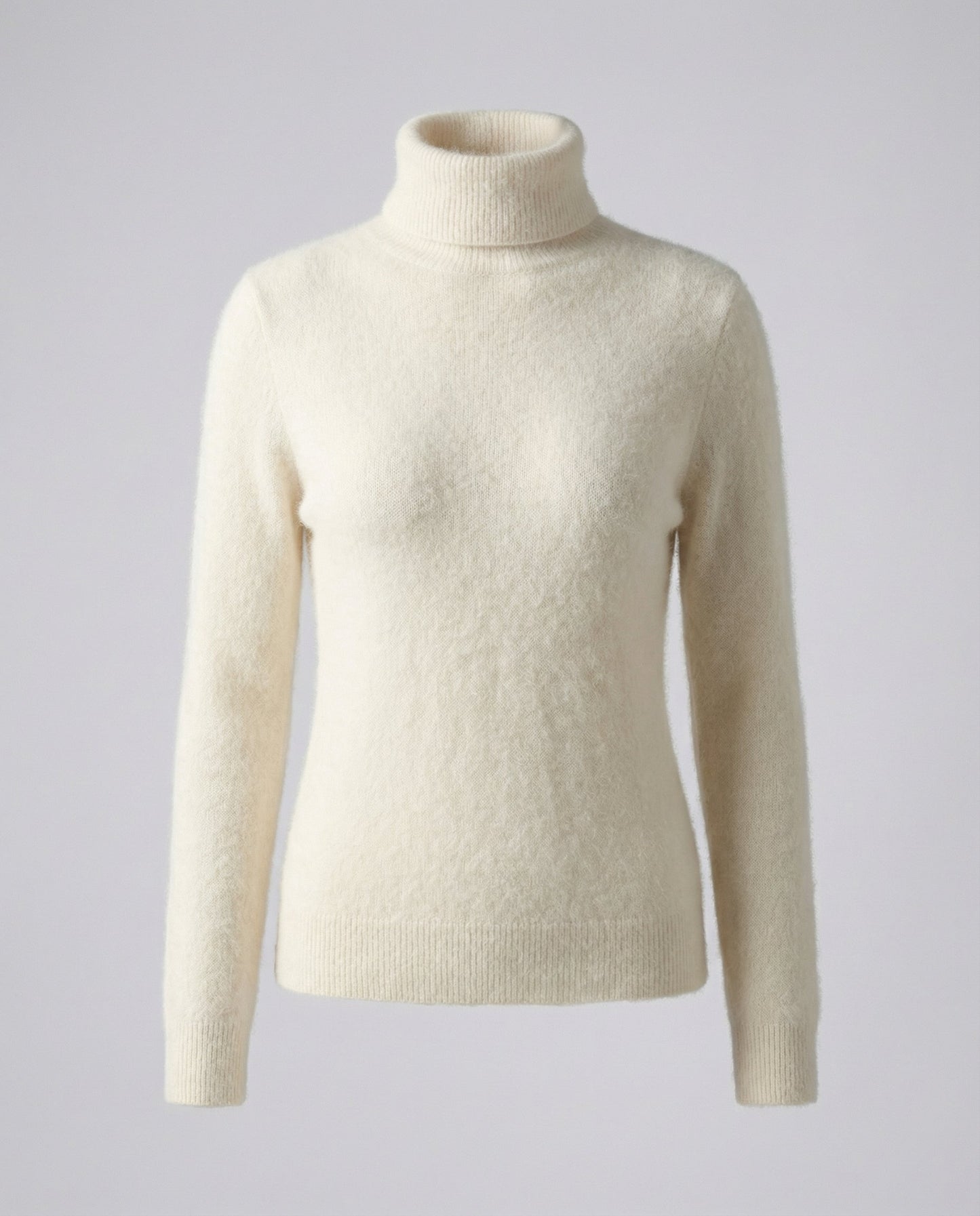 Weiche Damen-Cashmere-Pullover Rollkragen Beige