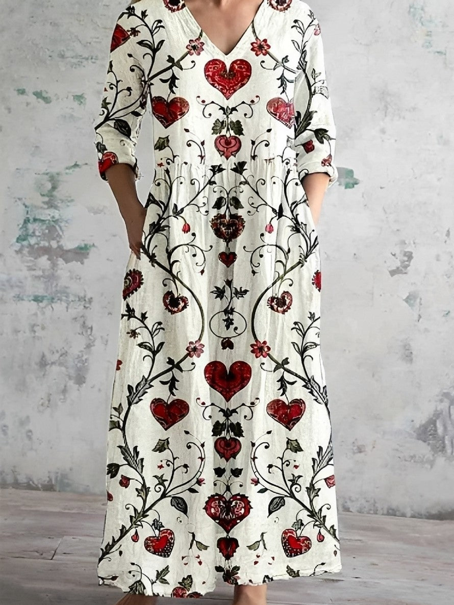 Damen Blumenkleid Lockeres Design