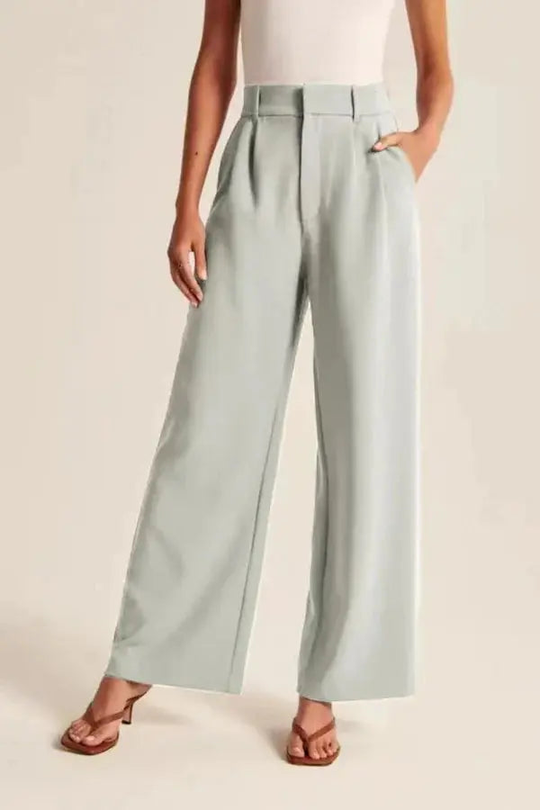 Elegante Damen High-Waist-Hose Wide-Leg Zeitloser Schnitt