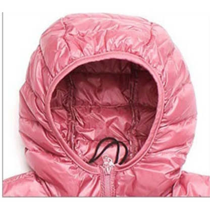 Damen Daunenjacke Mit Kapuze Reißverschluss