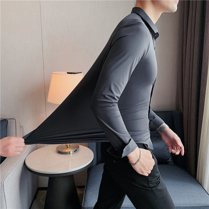 Benjamin Herren Business Hemd Slim Fit Langarm Stretch
