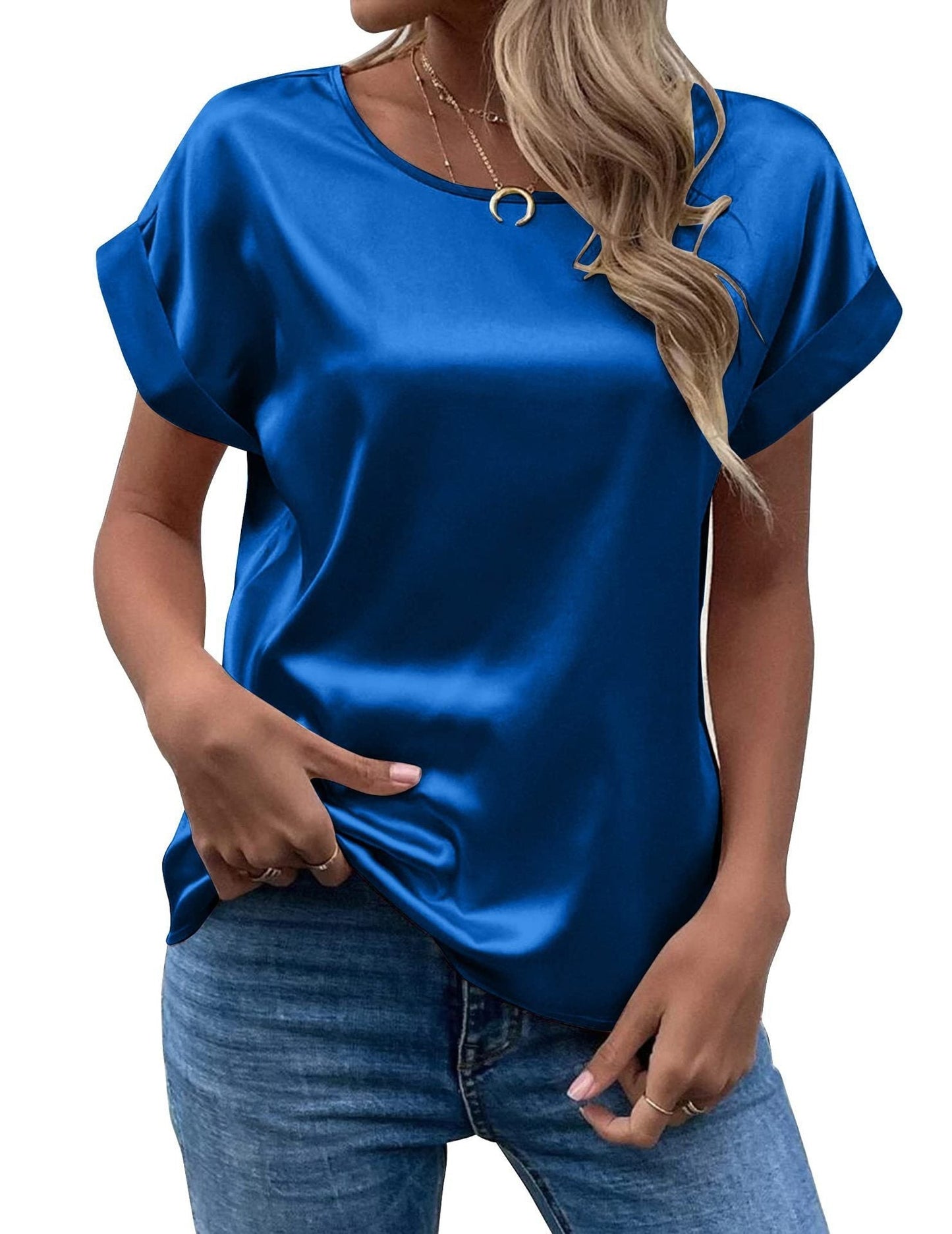 Damen Kurzarm-Oberteil Lockeres Design