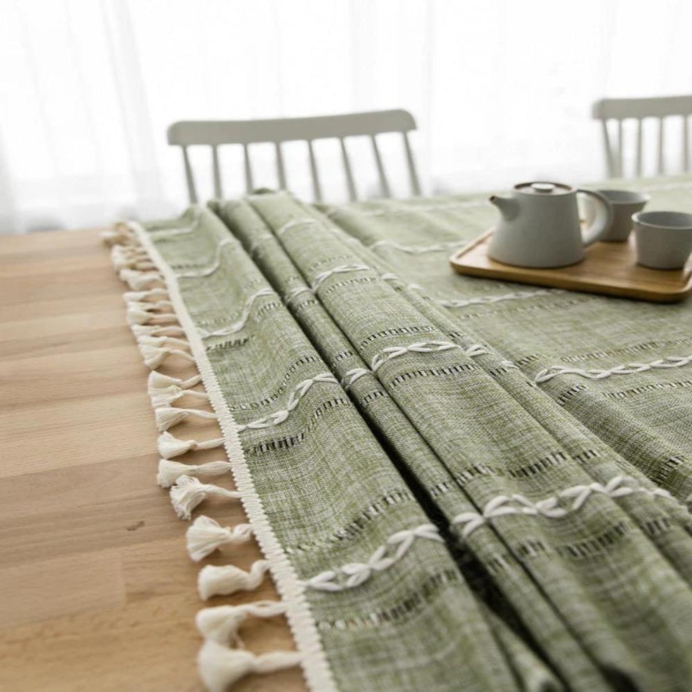 Elegante Baumwoll-Leinentischdecke