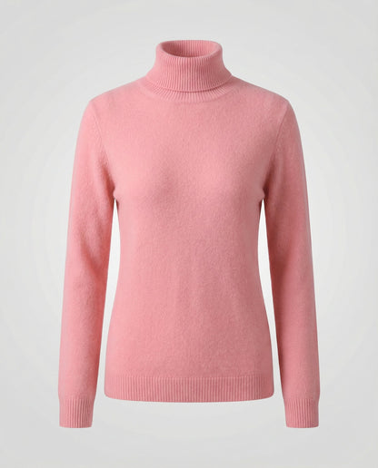 Damen Kaschmir Rollkragenpullover Weich Beige