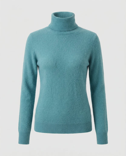 Damen Kaschmir Rollkragenpullover Weich Beige