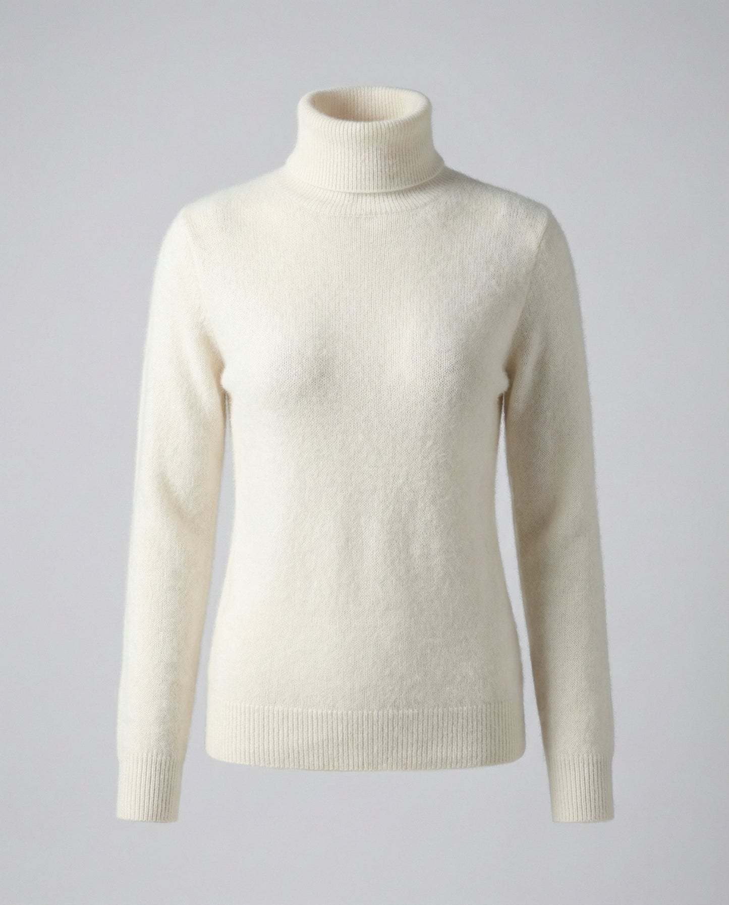 Damen Kaschmir Rollkragenpullover Weich Beige