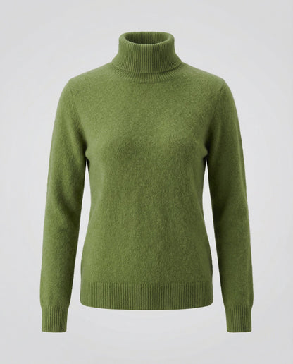 Damen Kaschmir Rollkragenpullover Weich Beige
