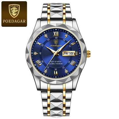 Herrenuhr 316L Edelstahl Miyota-Quarzwerk Hardlex-Glas 3ATM