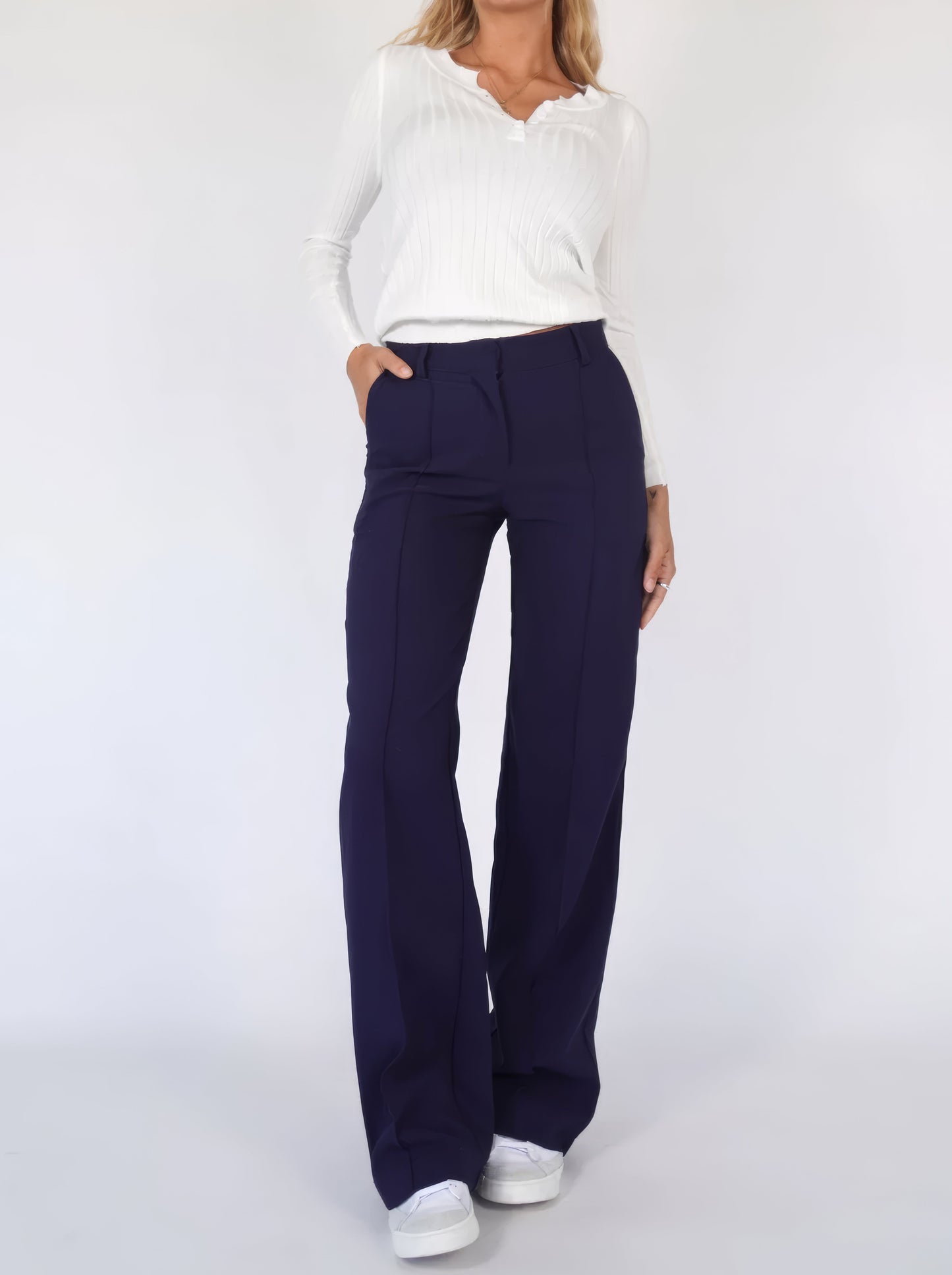 Damenhose Hohe Taille Gerade Beine